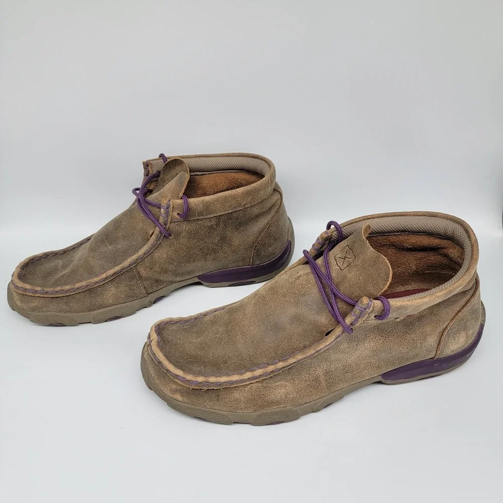 Twisted X Driving Moc Youth Size 6 M YDM0012 Chukka Brown Leather